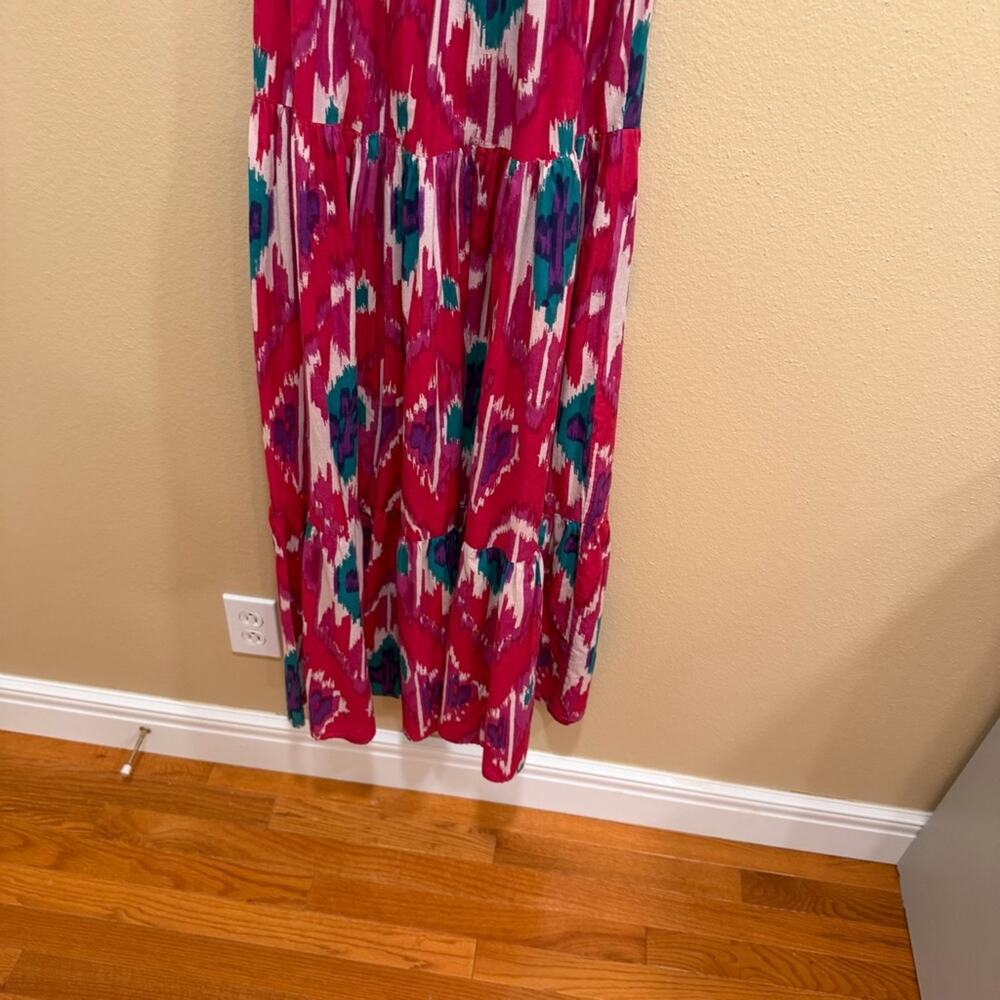 Tuckernuck Guadalupe Pink Blue Cotton Maxi Dress Medium - Picture 8 of 11